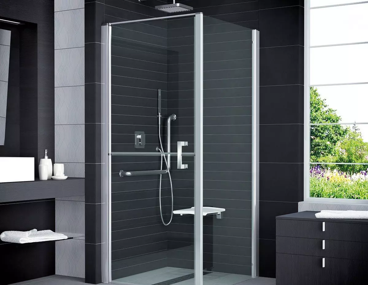 淋浴在沒有艙室的浴室（86張照片）：浴室設計選項，帶托盤和瓷磚小屋，項目 21384_3