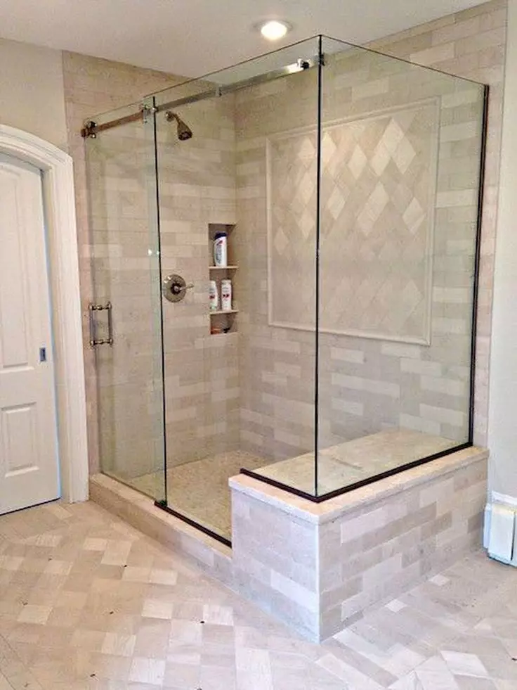 Tuš u kupaonici bez kabine (86 fotografija): Opcije dizajna kupaonice s tušem bez paleta i pločica, projekata 21384_38