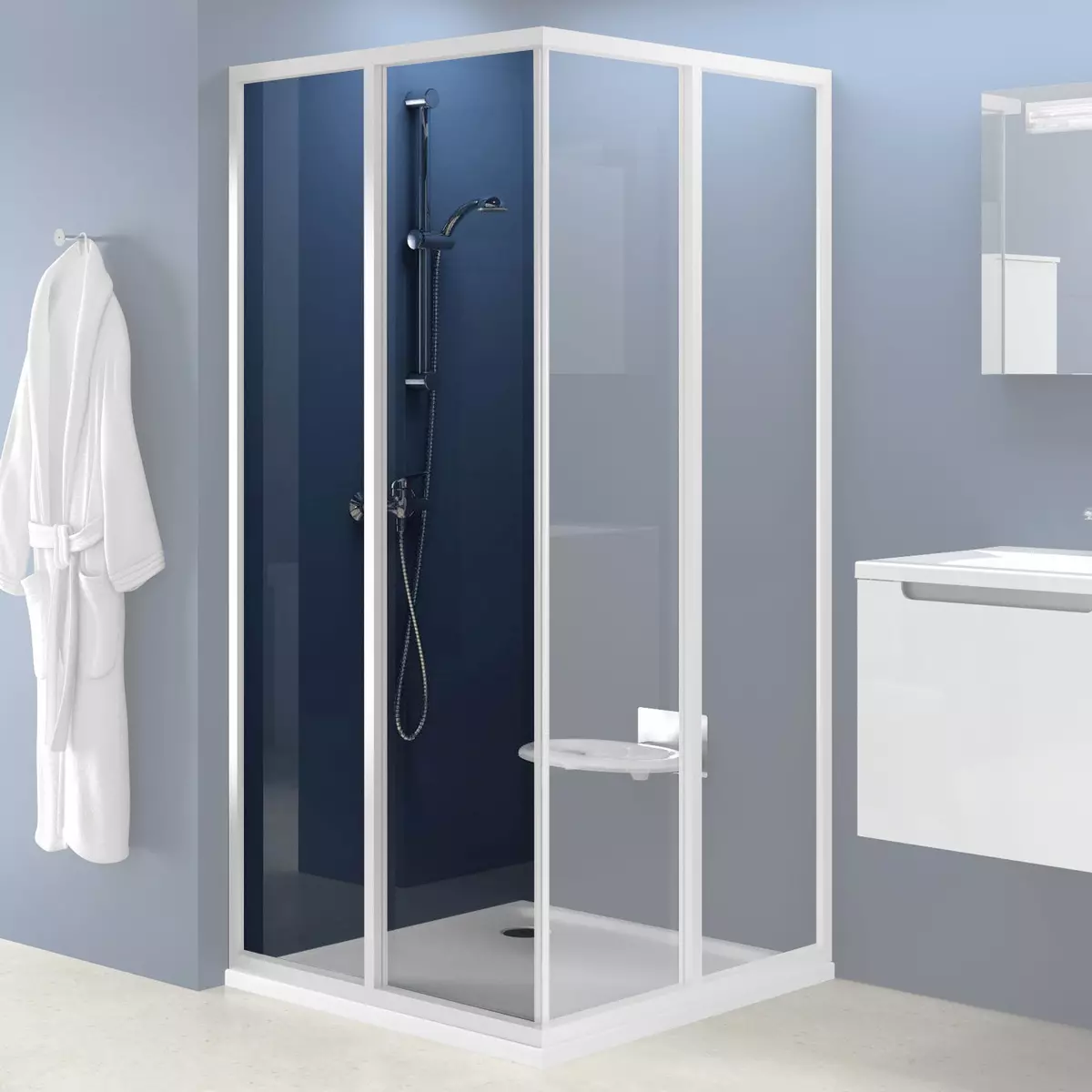 Chuveiro na casa de banho sem cabine (86 fotos): opções de design de banho com chuveiro sem paletes e cabelos de azulejos, projetos 21384_59