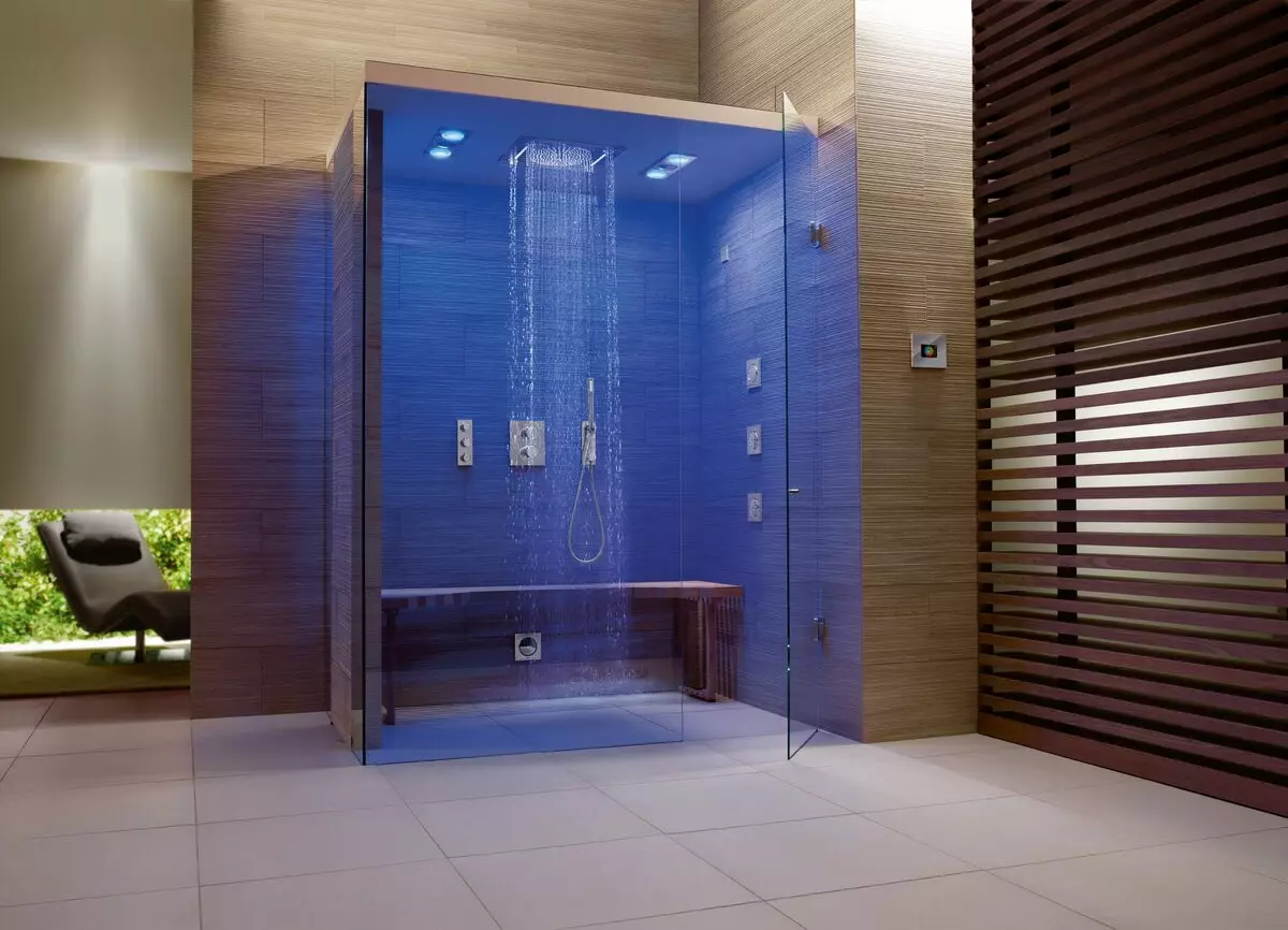 Душ в банята без кабина (86 снимки): Опции за дизайн на баня с душ без палетни и плочки кабини, проекти 21384_67
