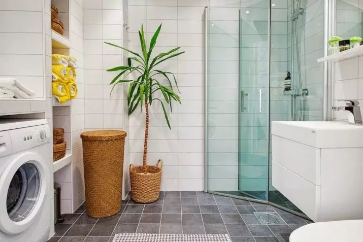 Душ в банята без кабина (86 снимки): Опции за дизайн на баня с душ без палетни и плочки кабини, проекти 21384_76