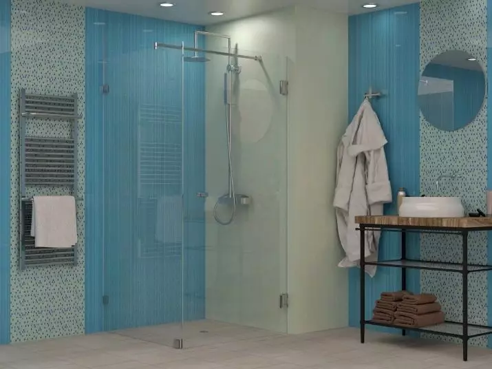 Душ в банята без кабина (86 снимки): Опции за дизайн на баня с душ без палетни и плочки кабини, проекти 21384_86