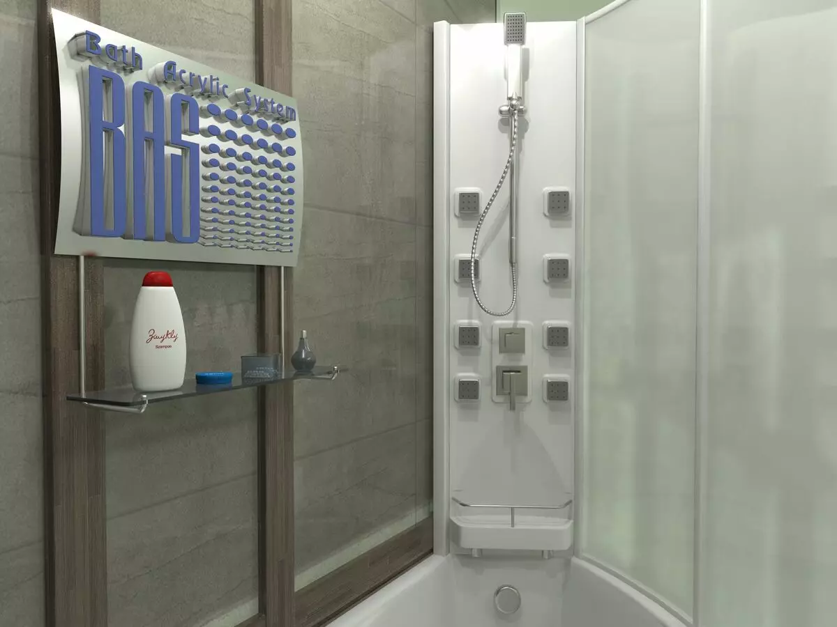 Sprchové panely (40 fotografií): Charakteristiky uhlových regálov s hydromasážou a kúpeľňou Mixera, recenzia Hansgrohe modely a top sprchových panelov 21389_14