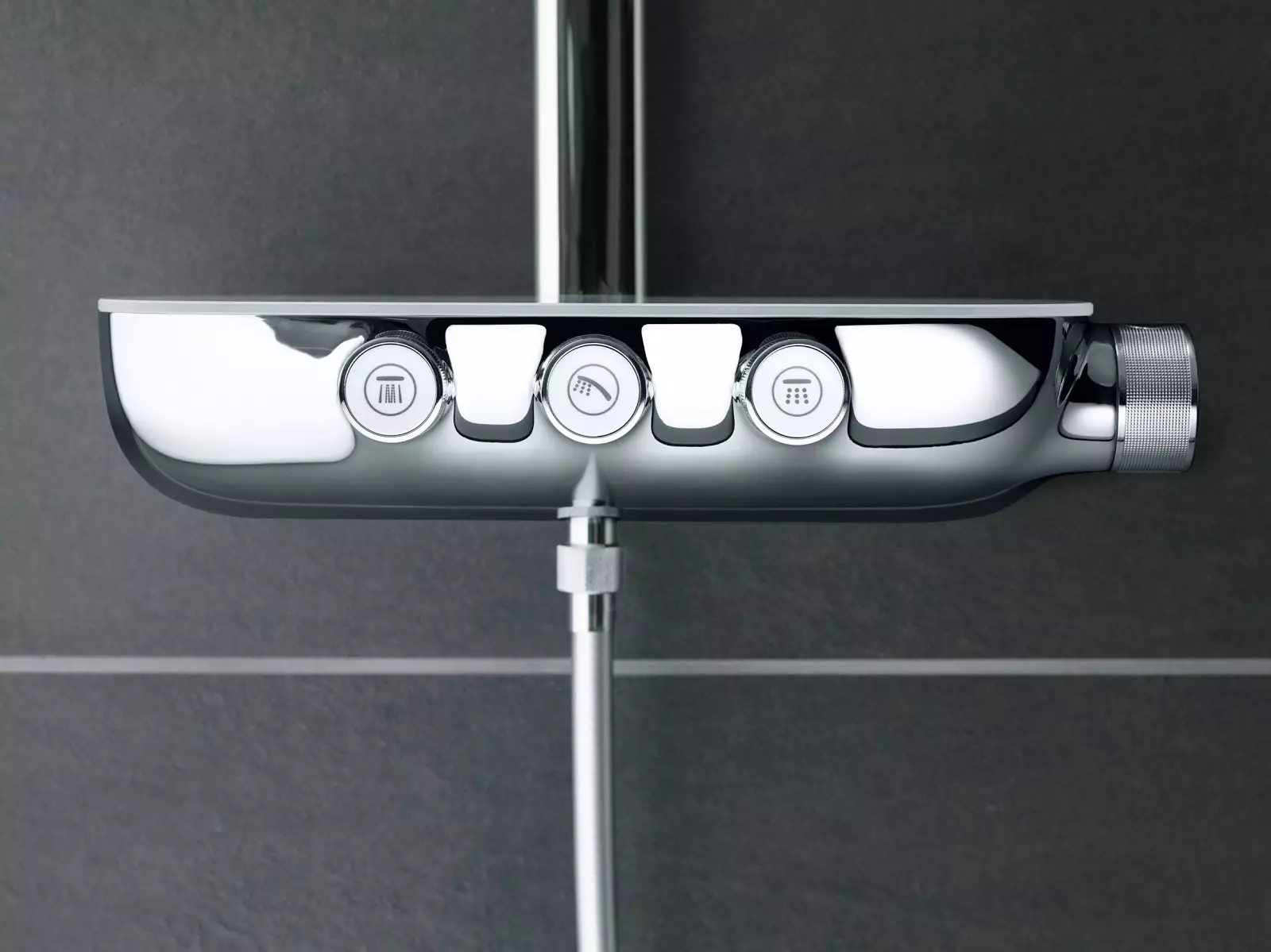 פאנלים מקלחת (40 תמונות): תכונות של מתלים זוויתיים עם הידרומסאגר ומיקסר אמבטיה, סקירה של מודלים Hansgrohe ו לוחות מקלחת למעלה 21389_15