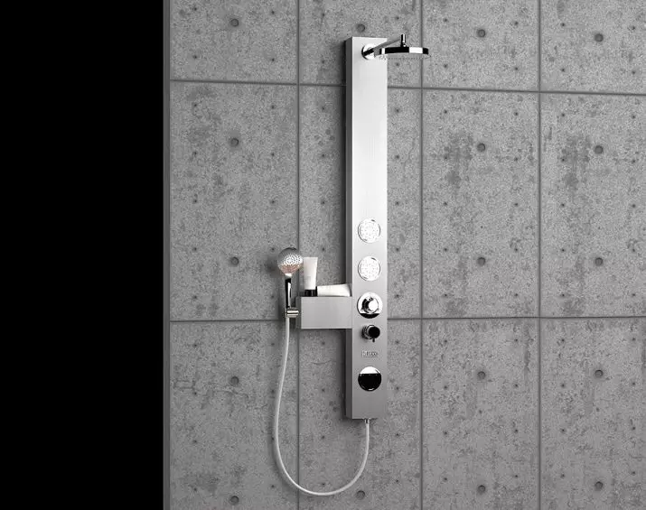 Sprchové panely (40 photos): Vlastnosti úhlových regálů s hydromasážní a koupelnové míchačky, recenze modelů Hansgrohe a špičkové sprchové panely 21389_33
