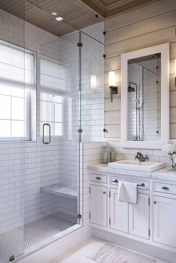 Dhoma dush në një shtëpi private (67 foto): Opsionet e dizajnit të brendshëm me dritare. Si të pajisen? Shembuj interesantë 21393_40