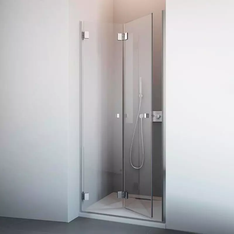 Duşlu kapılar: Katlanır açısal, kapılar 110-120 cm ve 130-170 cm, diğer boyutlar. Polikarbonat ve Kapı Coupe'den Almanya ve İtalya'dan gelen modeller 21396_20