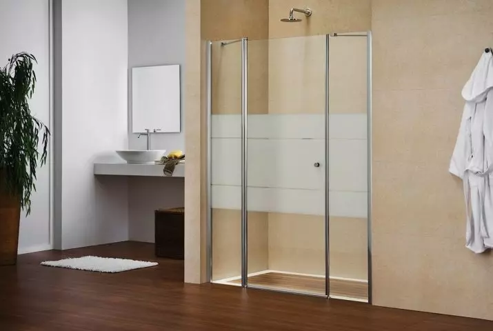 Portas no chuveiro: dobrável angular, portas 110-120 cm e 130-170 cm, outras dimensões. Modelos da Alemanha e da Itália, de policarbonato e porta cupê 21396_35