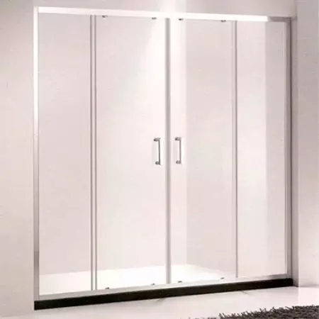 Porte in doccia: pieghevole angolare, porte da 110-120 cm e 130-170 cm, altre dimensioni. Modelli dalla Germania e dall'Italia, dal policarbonato e al coupé della porta 21396_42