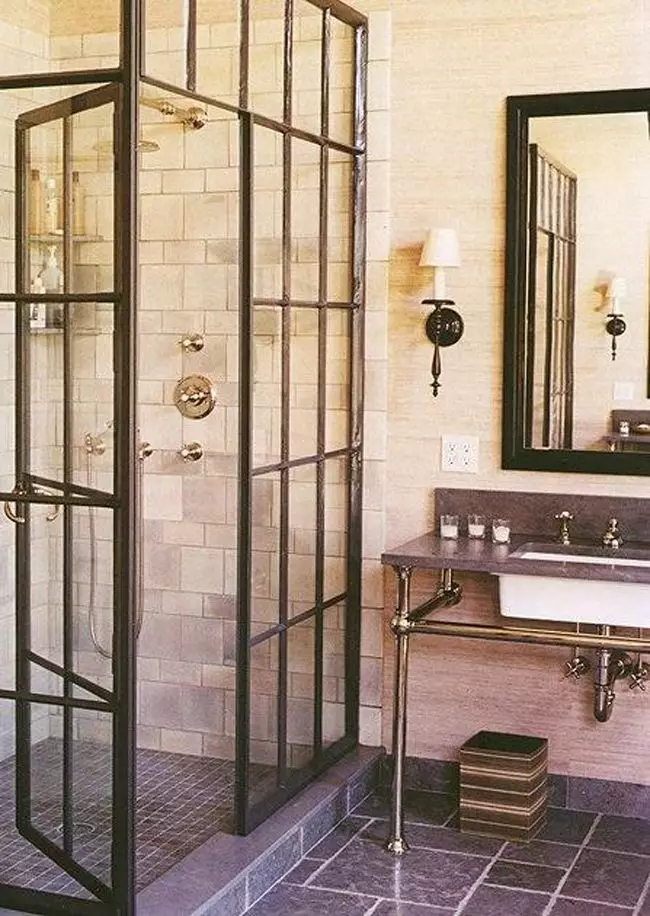 Ducha sen ducha no baño (57 fotos): deseño e decoración do baño con escena de alma sen unha cabina nunha casa privada e apartamento 21400_42
