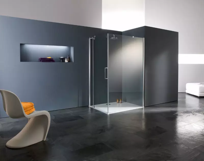 Душ без душ в банята (57 снимки): Проектиране и декорация на банята с душа сцена без кабина в частна къща и апартамент 21400_49