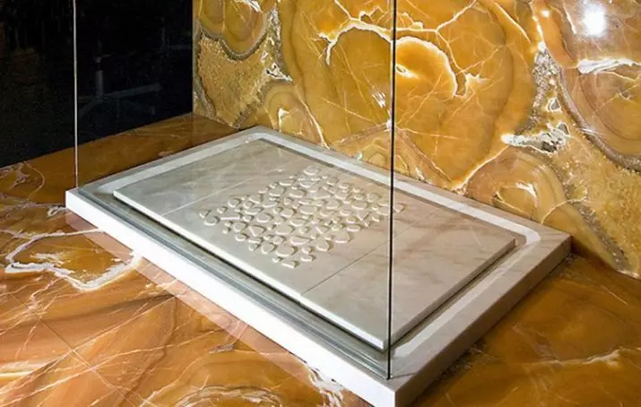 Paleta me dush guri: Shqyrtimi i paletave nga guri artificial, akrilik dhe të tjerët, modele 80x80, 90x90 dhe 1000x1000 cm 21407_4