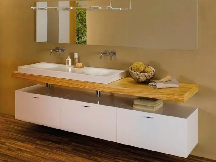Waschbecken im Badezimmer (113 Fotos): Waschbeckengrößen, Modell unter der Tischplatte, Acryl und Keramik, schmalen und quadratischen Waschbecken 21421_103