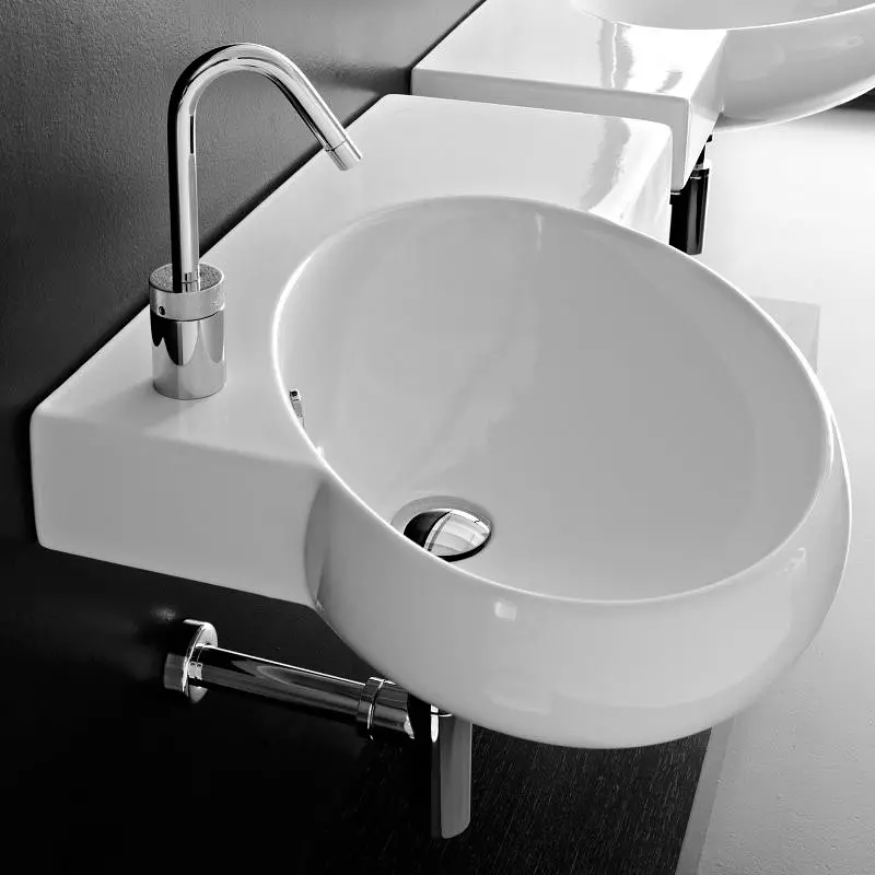 Umývadlo v kúpeľni (113 fotografií): Veľkosti umývadla, model pod stolom, akrylových a keramických, úzkych a štvorcových drezov 21421_67