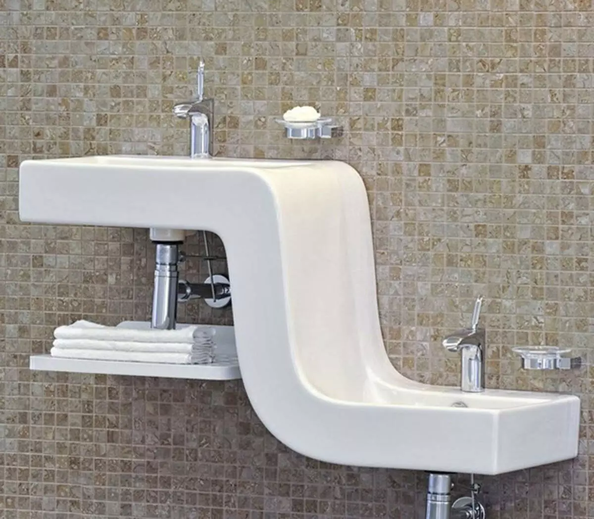 Waschbecken im Badezimmer (113 Fotos): Waschbeckengrößen, Modell unter der Tischplatte, Acryl und Keramik, schmalen und quadratischen Waschbecken 21421_70