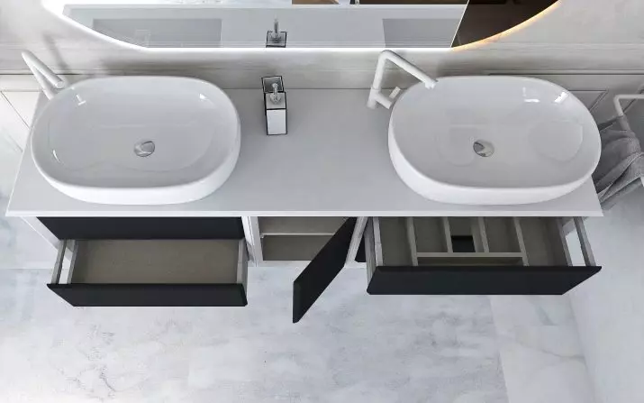 Chiuveta în baie (113 fotografii): Dimensiuni de chiuvete, model sub masă, acrilic și ceramic, chiuvete înguste și pătrate 21421_95