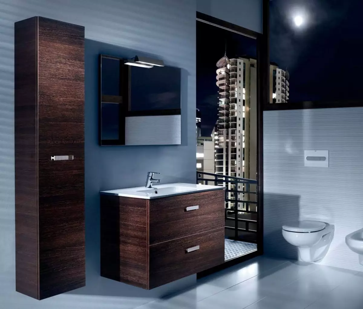 Banyoda asma lavabo: monte edilmiş lavabolar braketi ile 50-60 cm ve bir kesici 55-80 cm yıkama, diğer modeller 21424_18