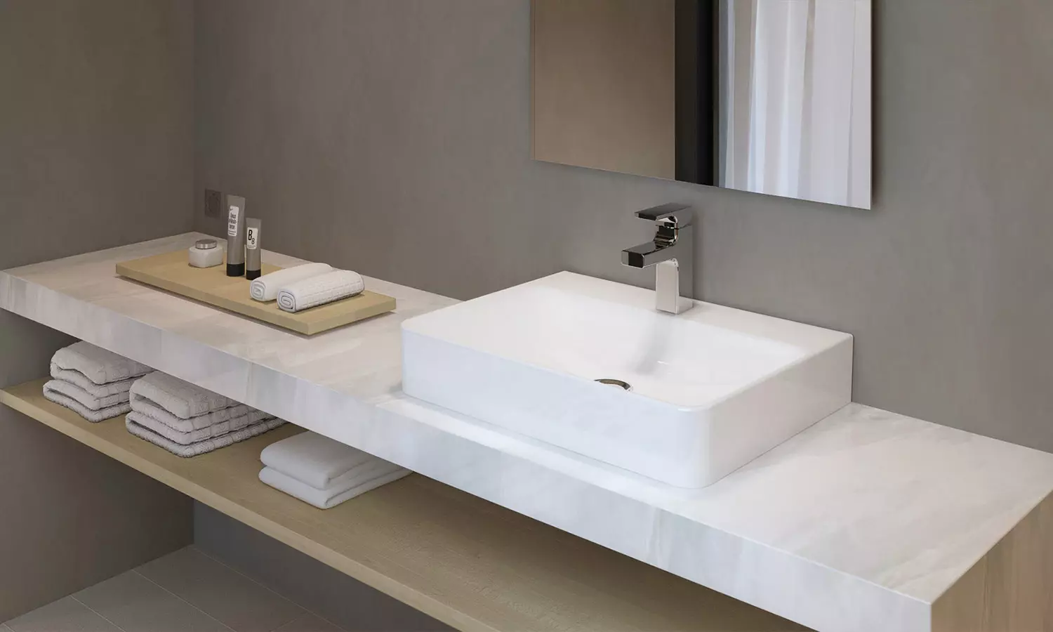 Banyoda asma lavabo: monte edilmiş lavabolar braketi ile 50-60 cm ve bir kesici 55-80 cm yıkama, diğer modeller 21424_25