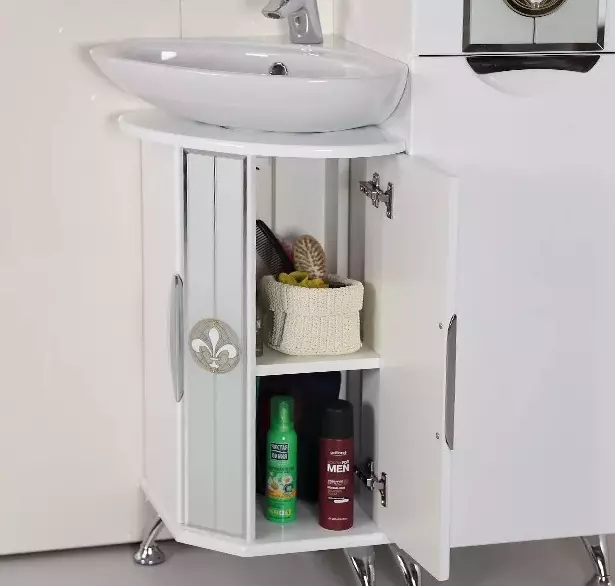 Kotni ponori z mizo v kopalnici: Izberite umivalnico z višino 40 cm in 50 cm in drugih kotnih različic s tabelo 21427_12