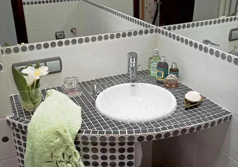 Kotni ponori z mizo v kopalnici: Izberite umivalnico z višino 40 cm in 50 cm in drugih kotnih različic s tabelo 21427_46