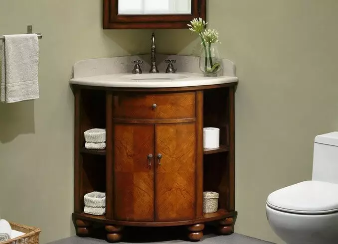 Kotni ponori z mizo v kopalnici: Izberite umivalnico z višino 40 cm in 50 cm in drugih kotnih različic s tabelo 21427_7