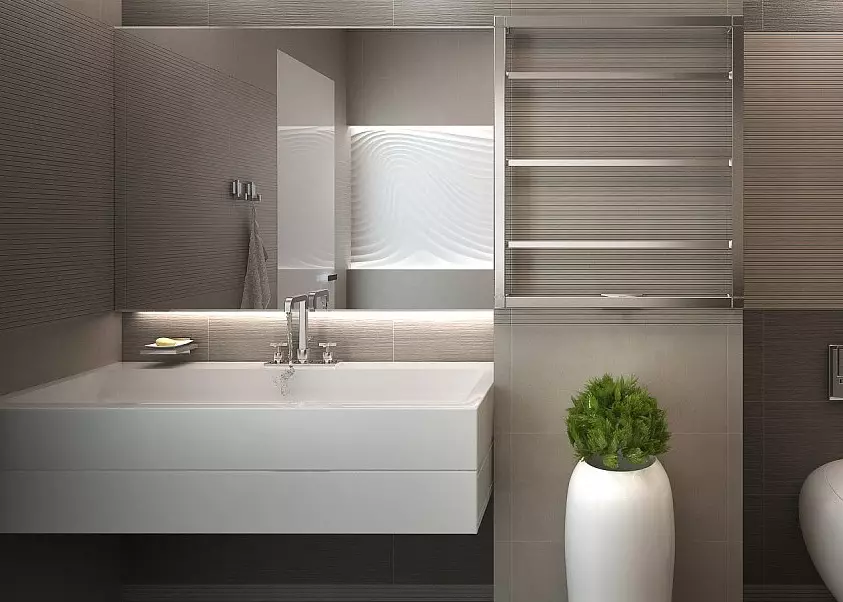 Built-in Sinks di kamar mandi (65 foto): Pilihan cut-in atas dan bawah cangkang di worktop, tinggi 21429_22