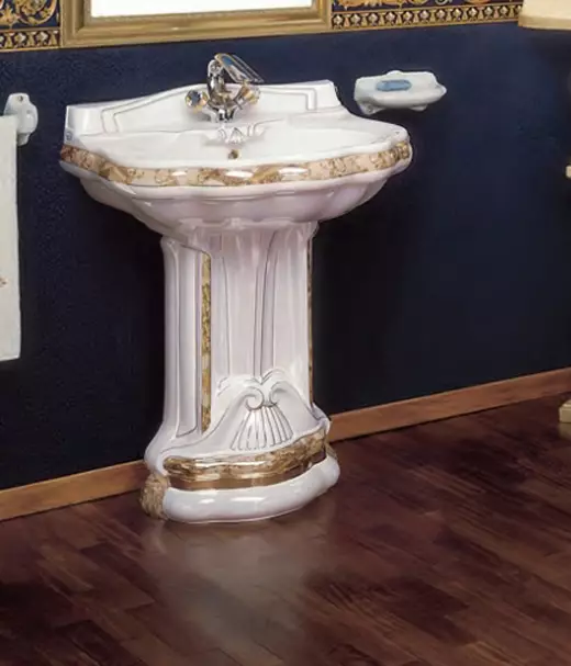 水槽“鬱金香”在浴室裡（62張照片）：用基座洗滌的特點，腿上的殼體尺寸 21433_37