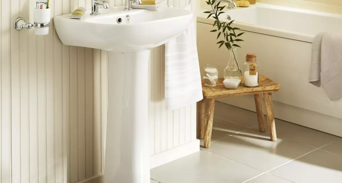 水槽“鬱金香”在浴室裡（62張照片）：用基座洗滌的特點，腿上的殼體尺寸 21433_6