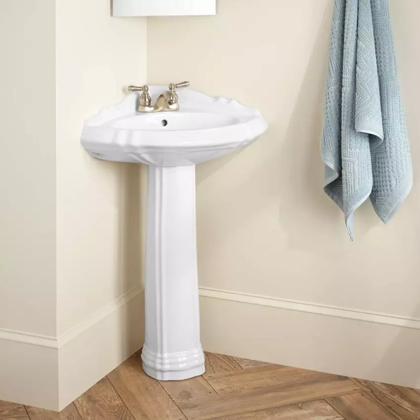 水槽“鬱金香”在浴室裡（62張照片）：用基座洗滌的特點，腿上的殼體尺寸 21433_61