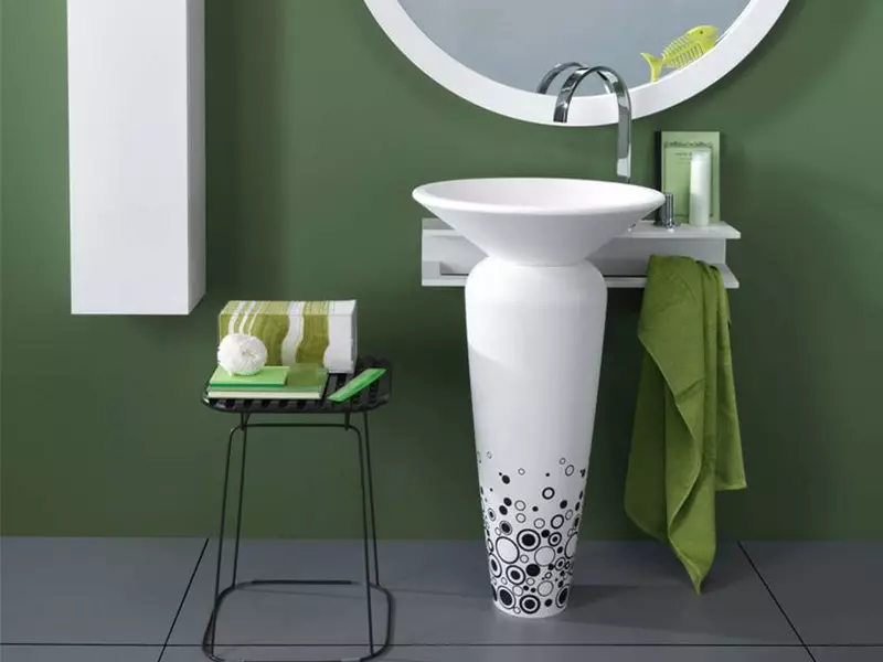 水槽“鬱金香”在浴室裡（62張照片）：用基座洗滌的特點，腿上的殼體尺寸 21433_8