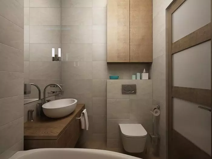 Badezimmer im skandinavischen Stil (66 Fotos): Innenarchitektur von einem kleinen Raum 3 und 4 Quadratmetern. M, die Ideen des Designs eines weißen Badezimmers, der Wahl des Zubehörs 21439_23