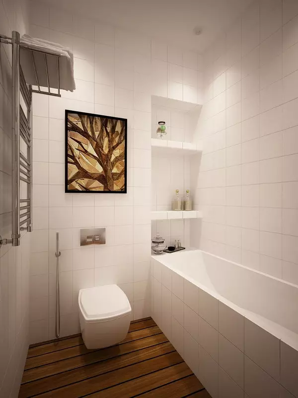 Badezimmer im skandinavischen Stil (66 Fotos): Innenarchitektur von einem kleinen Raum 3 und 4 Quadratmetern. M, die Ideen des Designs eines weißen Badezimmers, der Wahl des Zubehörs 21439_32