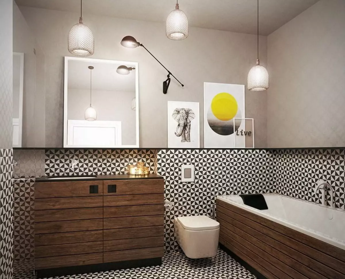 Badezimmer im skandinavischen Stil (66 Fotos): Innenarchitektur von einem kleinen Raum 3 und 4 Quadratmetern. M, die Ideen des Designs eines weißen Badezimmers, der Wahl des Zubehörs 21439_33