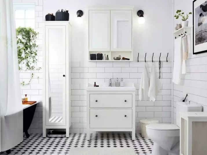 Badezimmer im skandinavischen Stil (66 Fotos): Innenarchitektur von einem kleinen Raum 3 und 4 Quadratmetern. M, die Ideen des Designs eines weißen Badezimmers, der Wahl des Zubehörs 21439_57