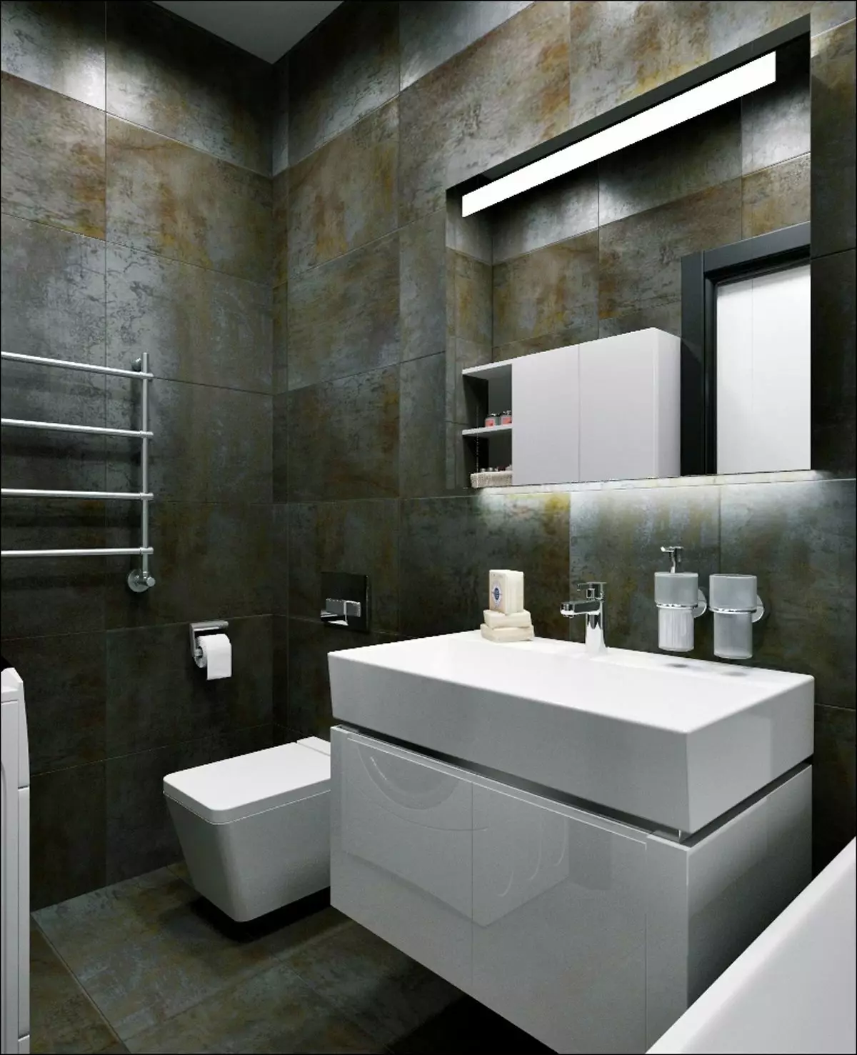 लॉफ्ट बाथरूम (65 फोटो): लिटिल स्क्वायर बाथरूम इंटीरियर डिजाइन, कंक्रीट बाथरूम के लिए फर्नीचर विकल्प 21440_27