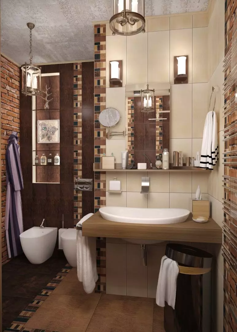 लॉफ्ट बाथरूम (65 फोटो): लिटिल स्क्वायर बाथरूम इंटीरियर डिजाइन, कंक्रीट बाथरूम के लिए फर्नीचर विकल्प 21440_29