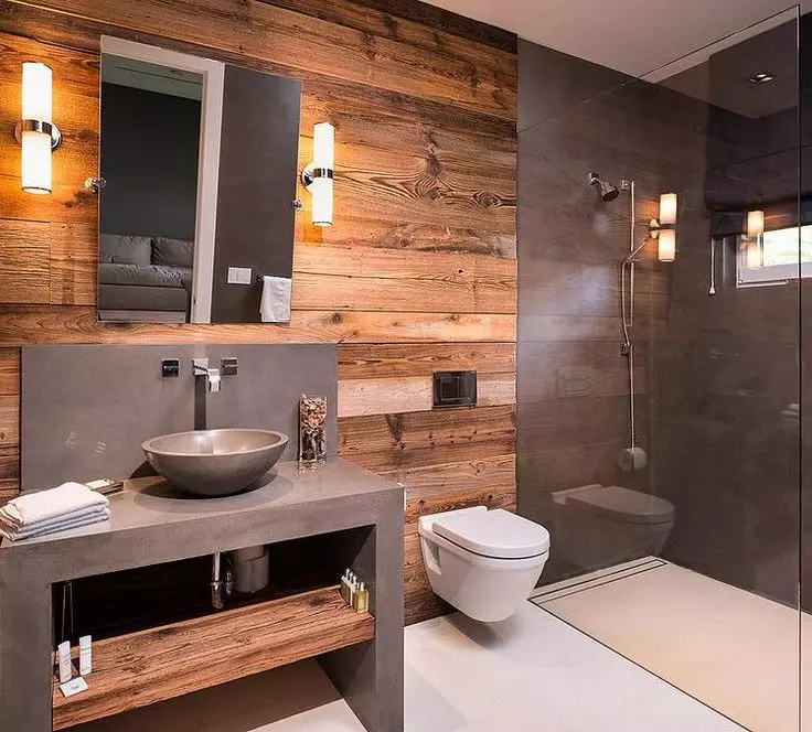 लॉफ्ट बाथरूम (65 फोटो): लिटिल स्क्वायर बाथरूम इंटीरियर डिजाइन, कंक्रीट बाथरूम के लिए फर्नीचर विकल्प 21440_49