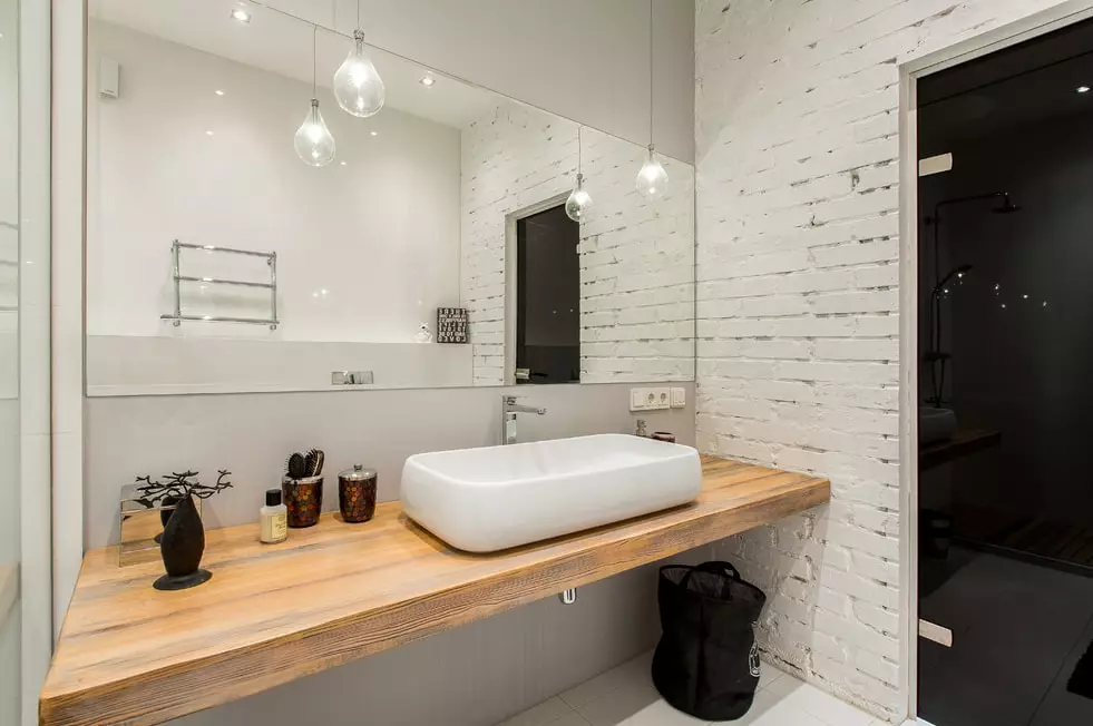 लॉफ्ट बाथरूम (65 फोटो): लिटिल स्क्वायर बाथरूम इंटीरियर डिजाइन, कंक्रीट बाथरूम के लिए फर्नीचर विकल्प 21440_7