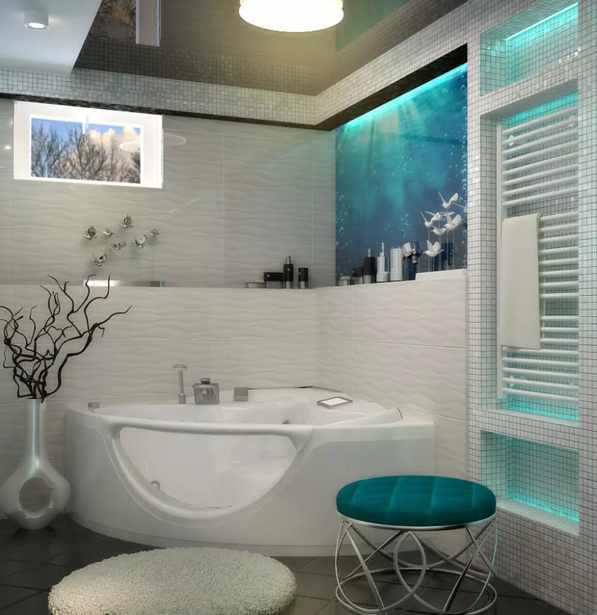 Salle de bain haute technologie (62 photos): une petite salle design dans un appartement d'une pièce, choix de meubles et plomberie 21442_10