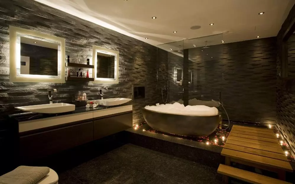 حمام با تکنولوژی بالا (62 عکس): طراحی اتاق کوچک در آپارتمان یک اتاق، انتخاب مبلمان و لوله کشی 21442_17