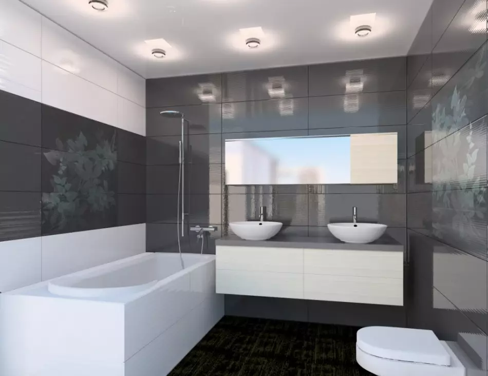Baño de alta tecnología (62 fotos): un pequeño diseño de habitación en un apartamento de una habitación, elección de muebles y plomería 21442_3