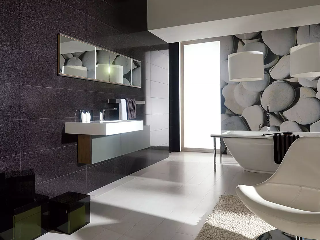 Visokotehnološka kupaonica (62 fotografije): mali dizajn sobe u jednosobnom stanu, izbor namještaja i vodovoda 21442_36