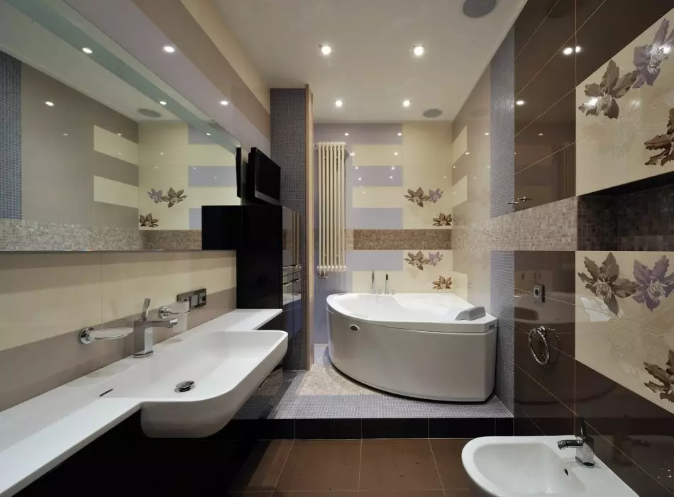 High-Tech Kúpeľňa (62 fotografií): Dizajn malých izieb v izbovom apartmáne, výber nábytku a inštalatérske 21442_51