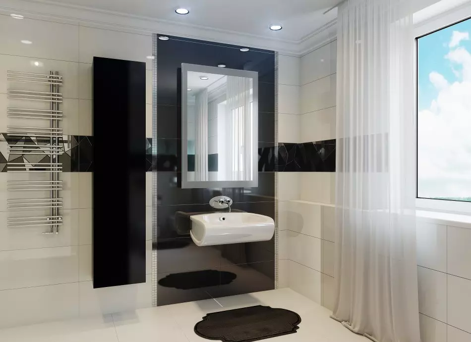 High-tech fürdőszoba (62 fotók): egy kis szoba design egyszobás apartmanban, bútorok és vízvezetékek kiválasztása 21442_57