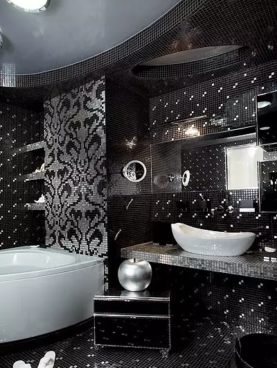 Art deco-style μπάνιο (39 φωτογραφίες): διακόσμηση μπάνιου. Όμορφα παραδείγματα εσωτερικών χώρων 21443_10