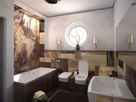 Art Deco-stil kupaonica (39 fotografija): ukras kupaonice. Predivni primjeri enterijera 21443_11