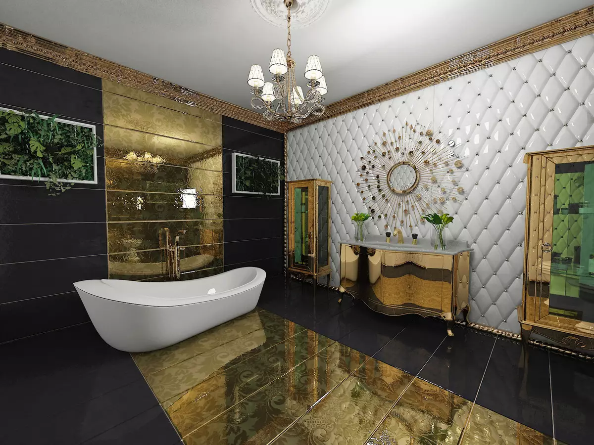 Art Deco-Style BAÑO (39 fotos): Decoración de baño. Hermosos exemplos de interior 21443_19