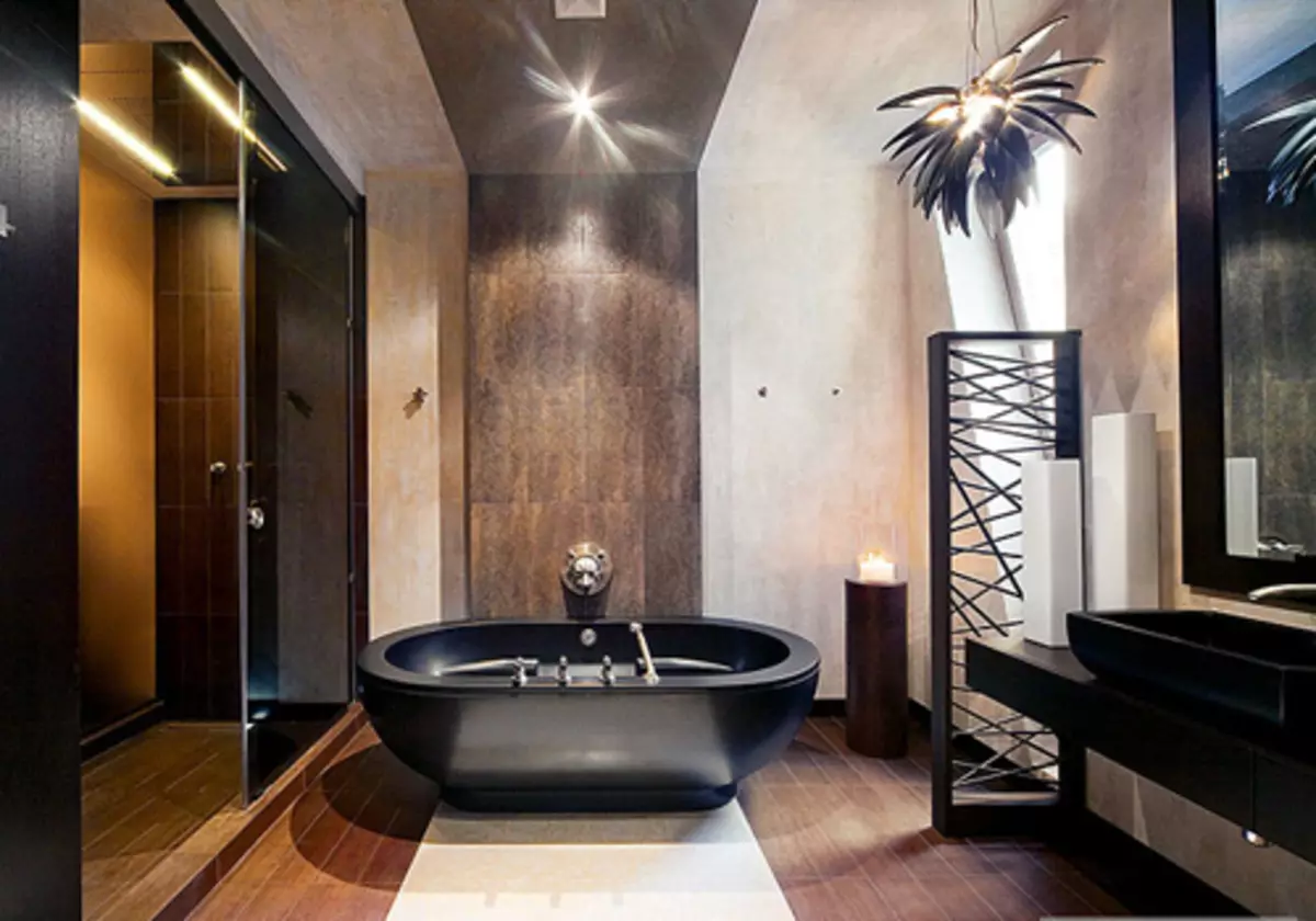 Art deco-style μπάνιο (39 φωτογραφίες): διακόσμηση μπάνιου. Όμορφα παραδείγματα εσωτερικών χώρων 21443_25