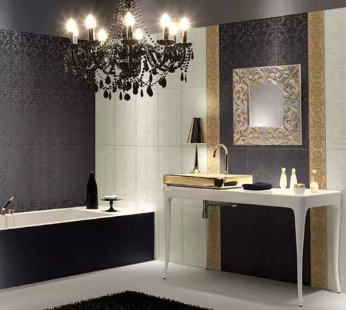 Art Deco-štýl Kúpeľňa (39 fotiek): Kúpeľňa dekorácie. Krásne príklady interiéru 21443_3