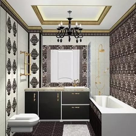 Art Deco-štýl Kúpeľňa (39 fotiek): Kúpeľňa dekorácie. Krásne príklady interiéru 21443_37